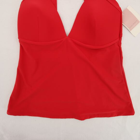 Alex Marie Tankini Swim Top Red V Neck Cutout Back Padded Bra Size Medium NWT - Picture 3 of 13